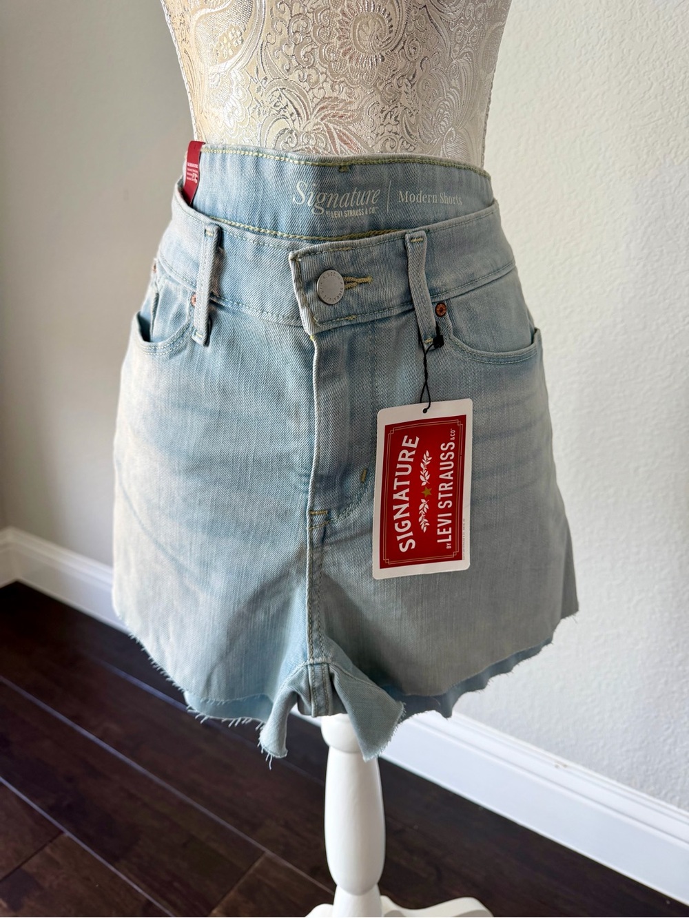 Signature by Levi Strauss Pale Blue Denim Jean Shorts